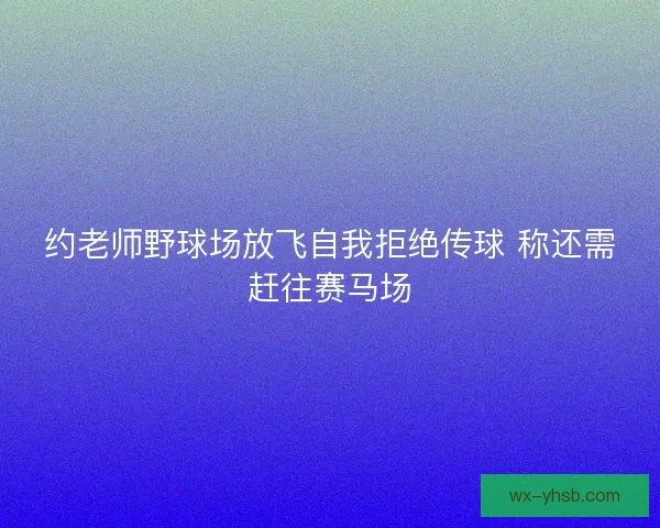 约老师野球场放飞自我拒绝传球 称还需赶往赛马场